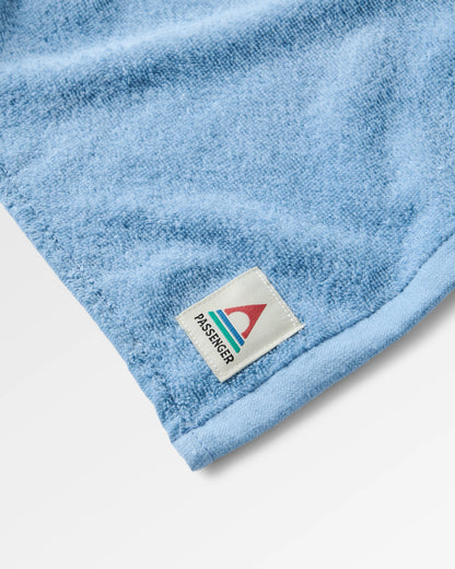 Tideline Organic Cotton Beach Towel - Faded Denim - Flatlay