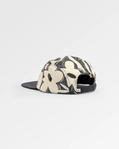 Coast Organic Cotton 5 Panel Snapback Cap 2.0 - Roam Further Black - Flatlay
