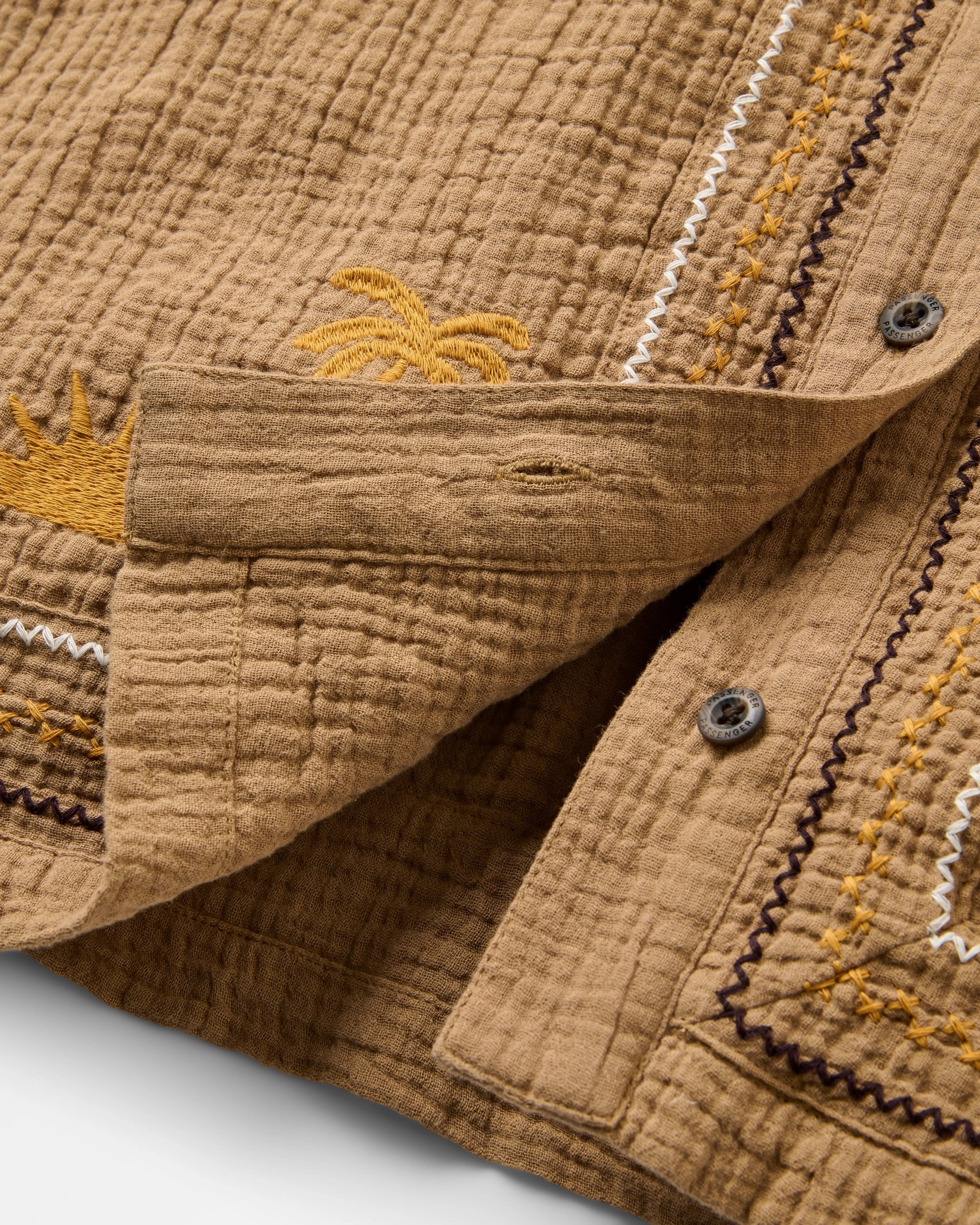Waveney Short Sleeve Shirt - Caramel Brown - Flatlay