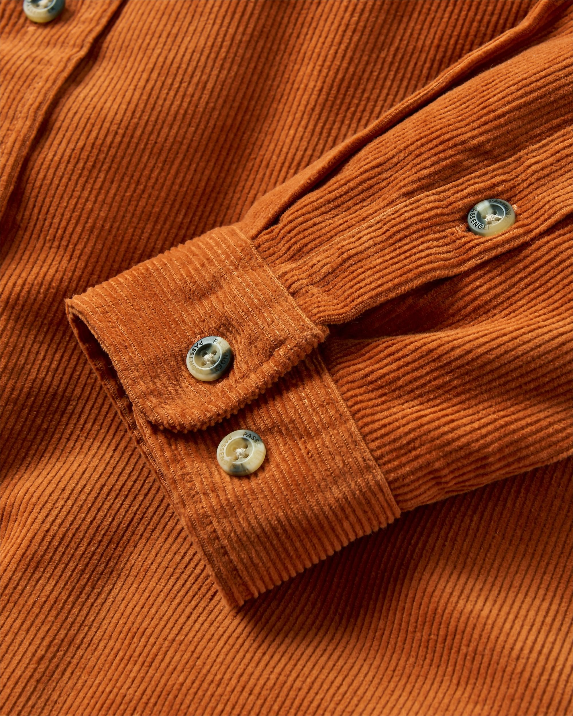 Backcountry Cord Shirt - Sunset Orange - Flatlay