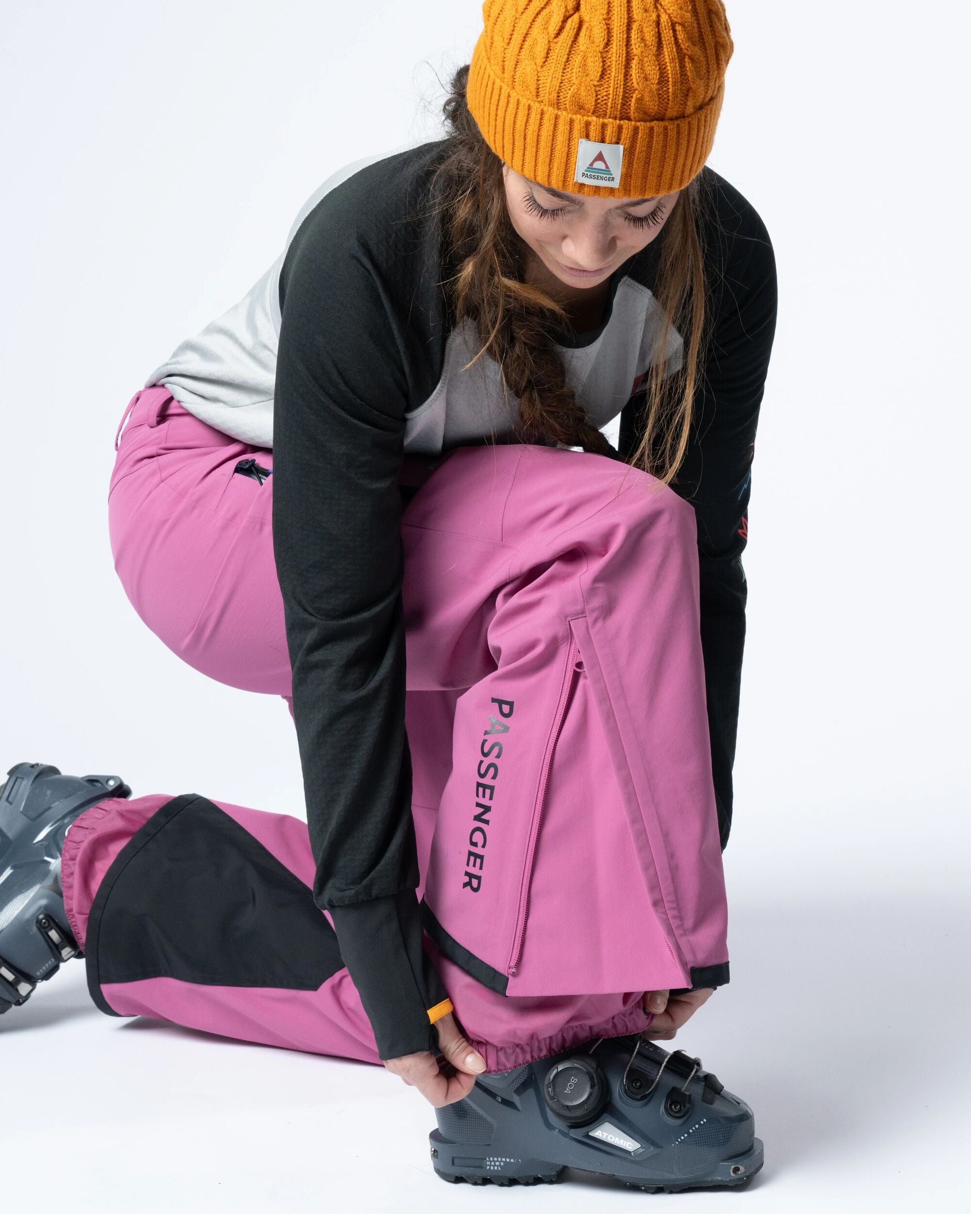 Snowscape Women's Recycled Pant - Mauve Haze - Flatlay