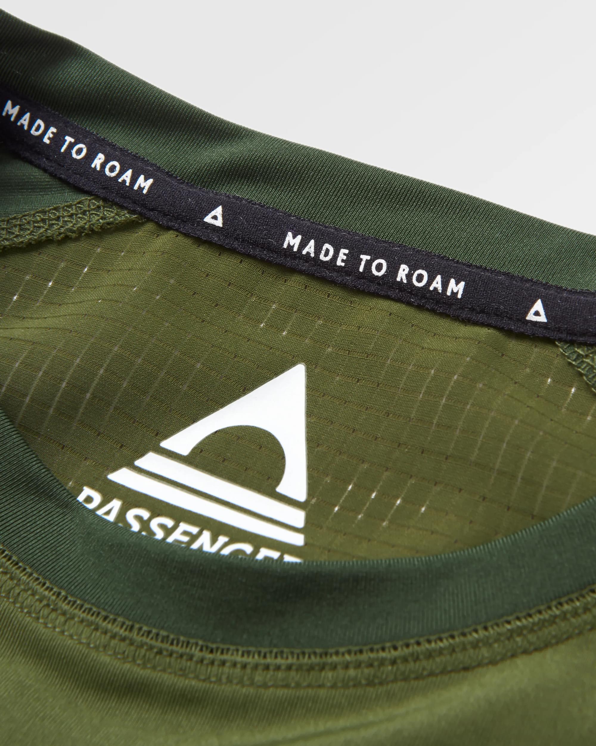 Dawn To Dusk Recycled Active T-shirt - Khaki - Flatlay