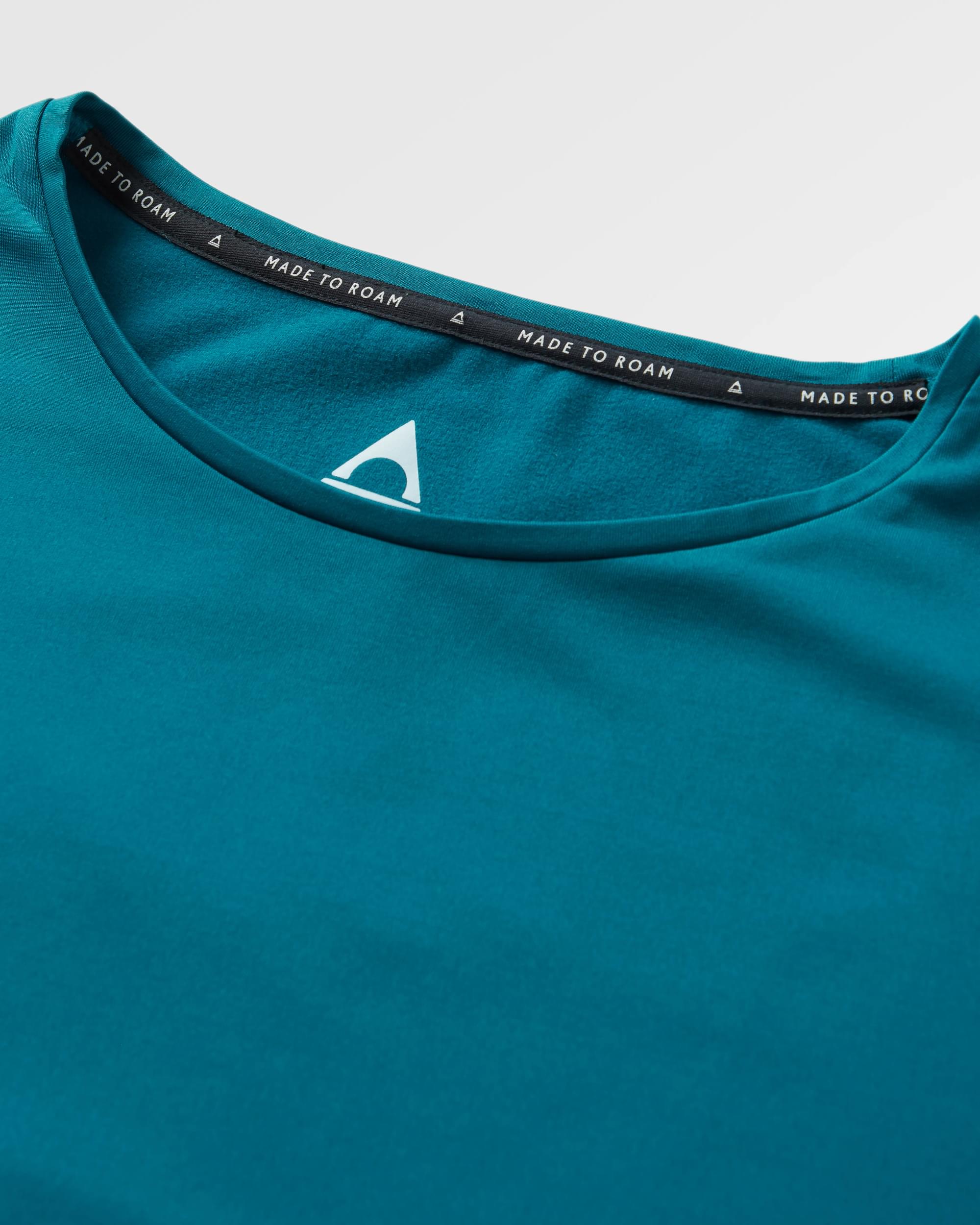 Hatha Recycled Active Top - Blue Steel - Flatlay