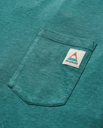 Heritage Organic Relaxed Fit T-Shirt - Deep Ocean Marl - Flatlay