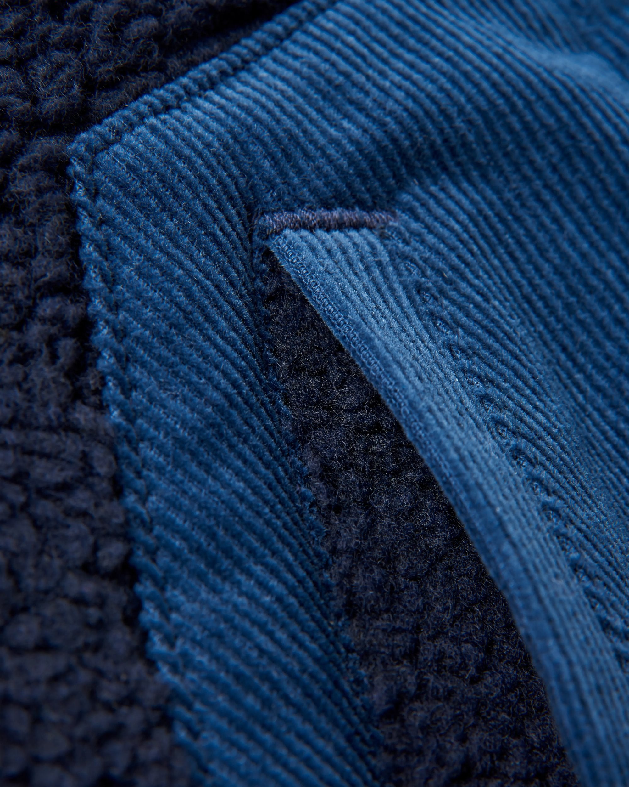 Clover Recycled Sherpa Fleece - Deep Navy - Flatlay