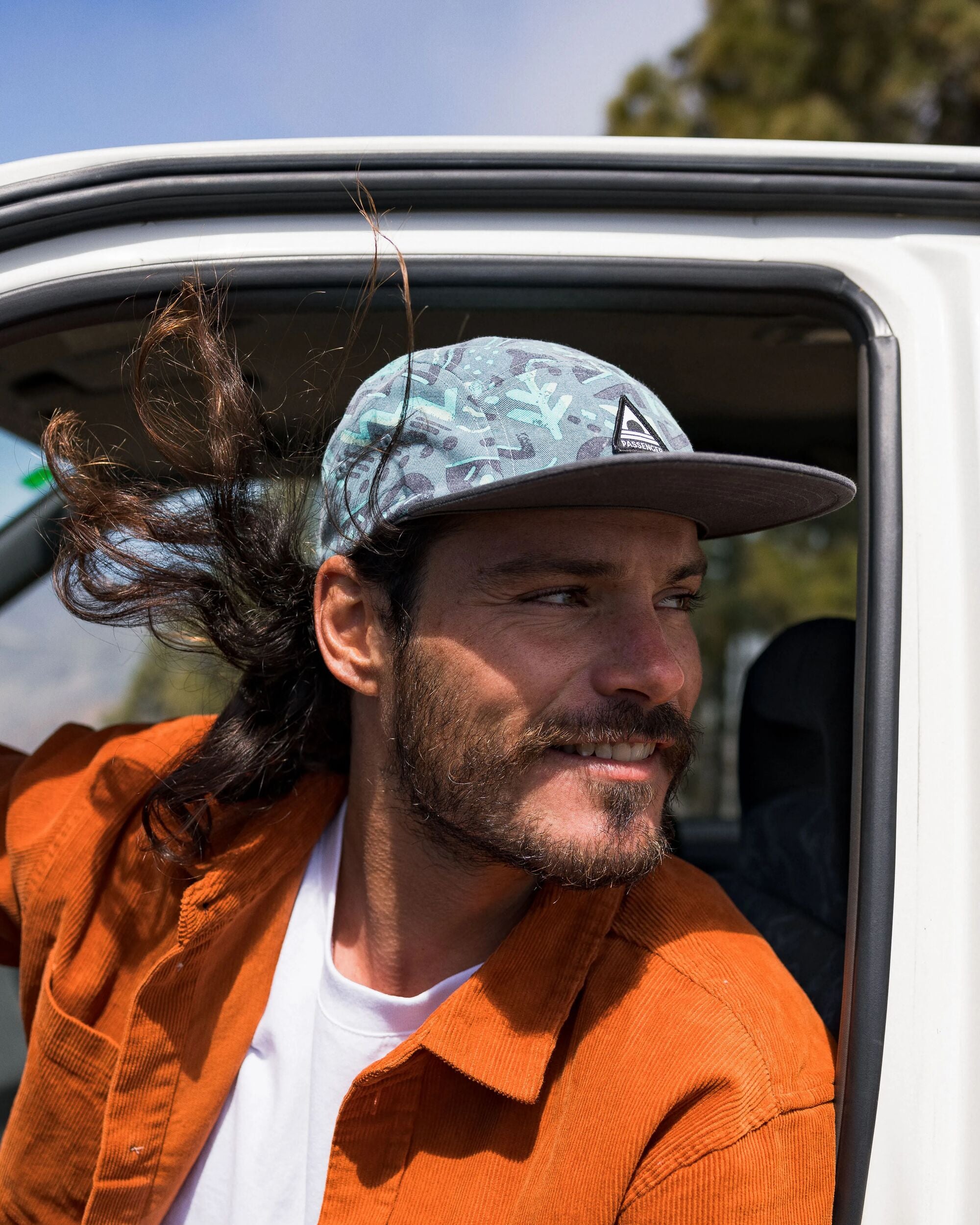 Coast Organic Cotton 5 Panel Snapback Cap - Elemental Geo Arctic - Lifestyle - Male