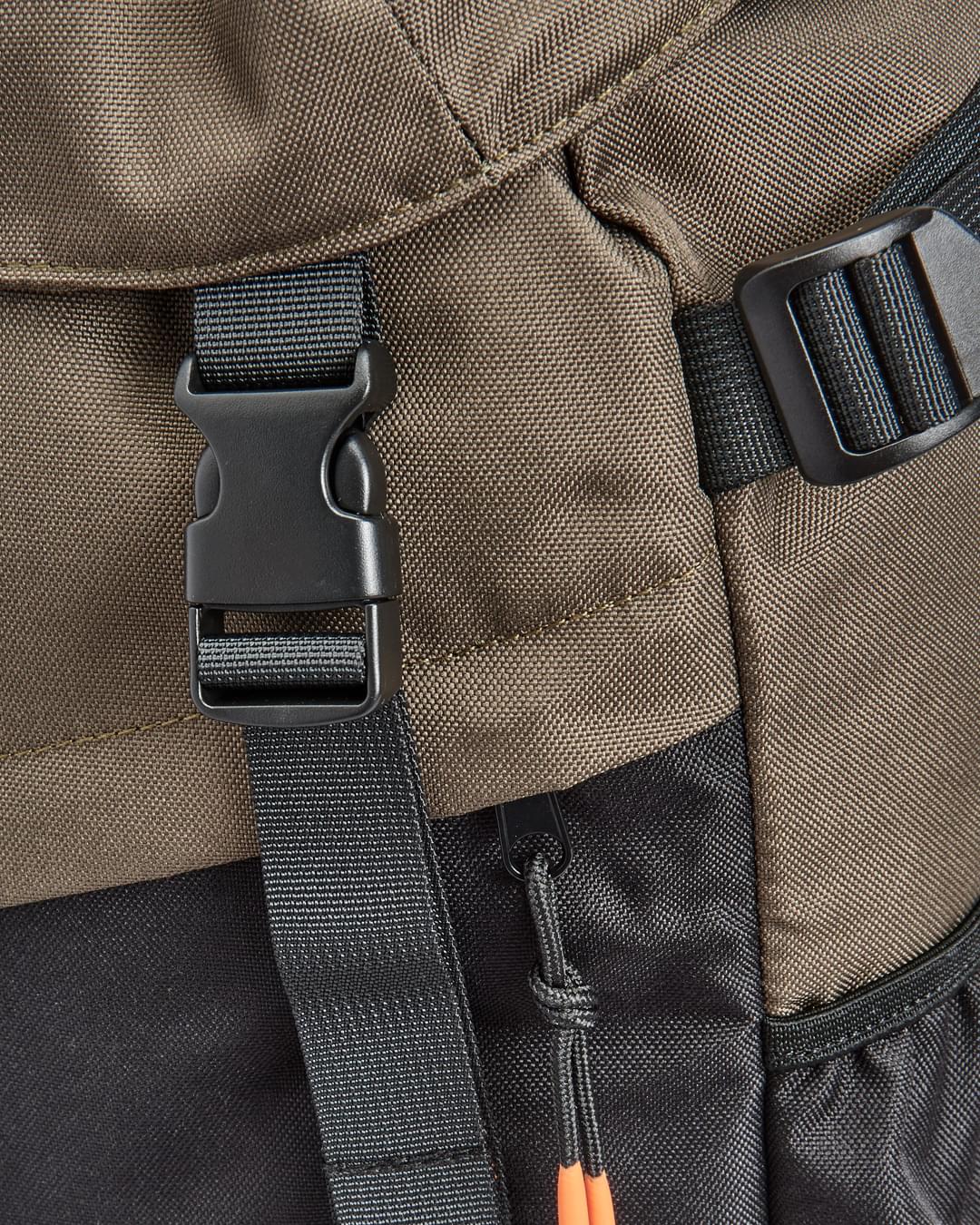 Boondocker Recycled 26L Backpack - Black/Khaki - Flatlay