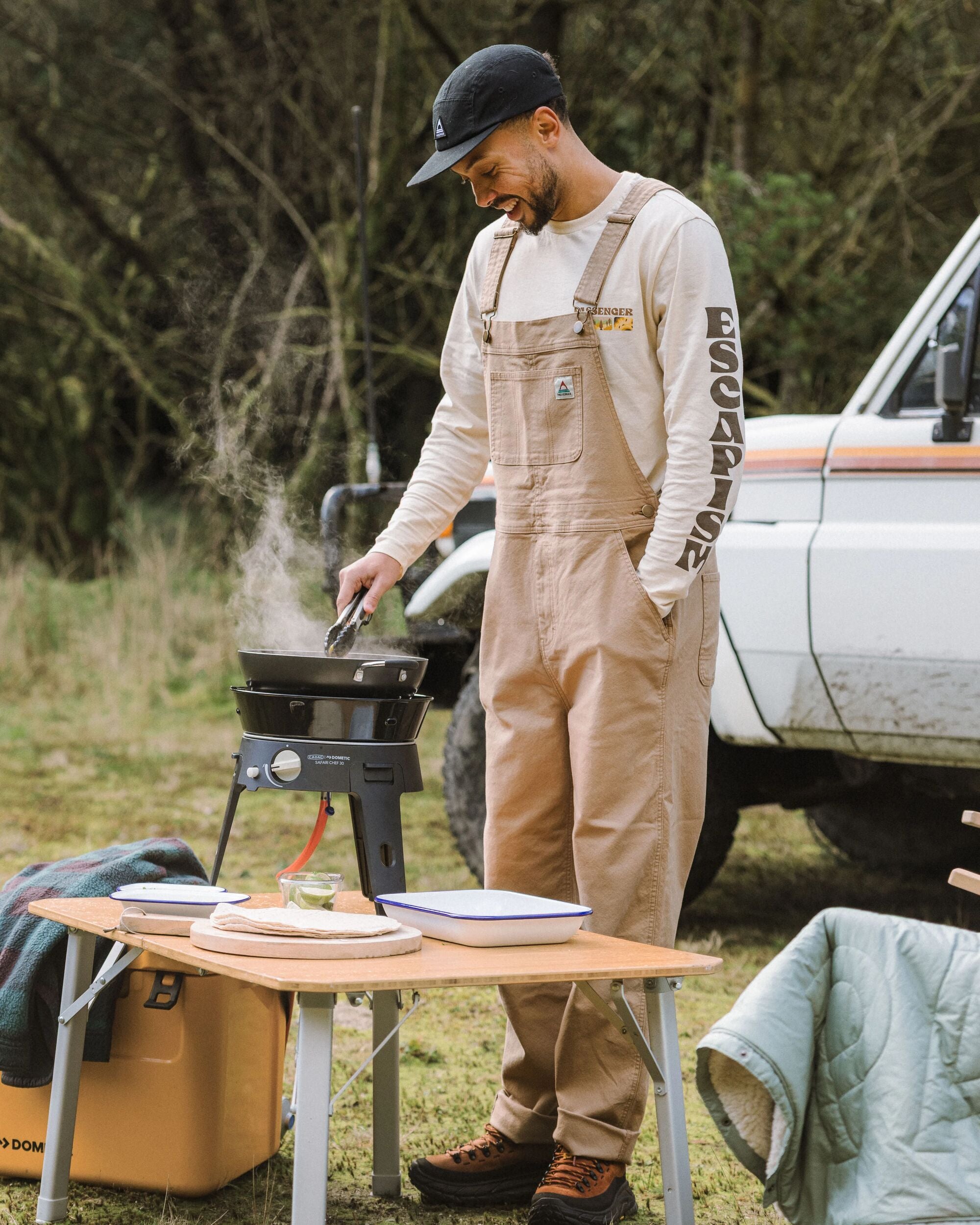 Vantage Organic Cotton Dungaree - Biscuit - Lifestyle