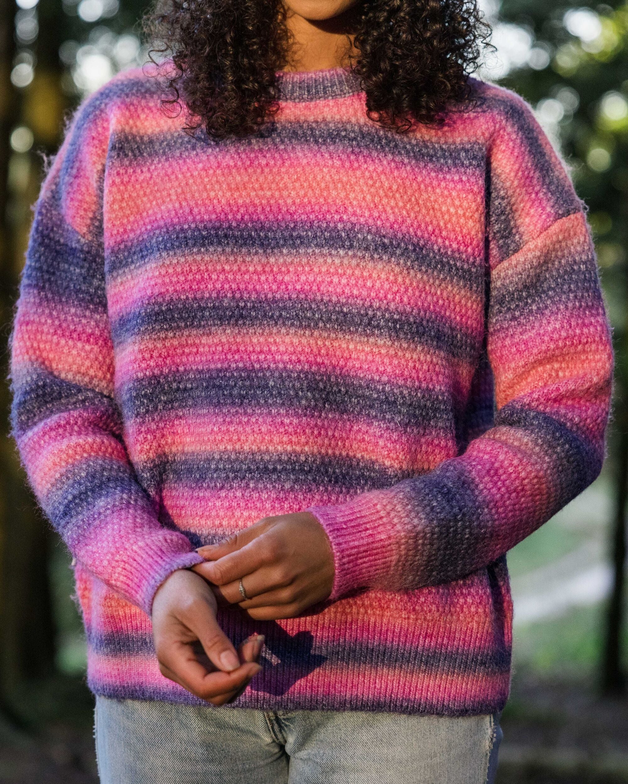 Fika Recycled Knitted Jumper - Crushed Berry Dip - Lifestyle