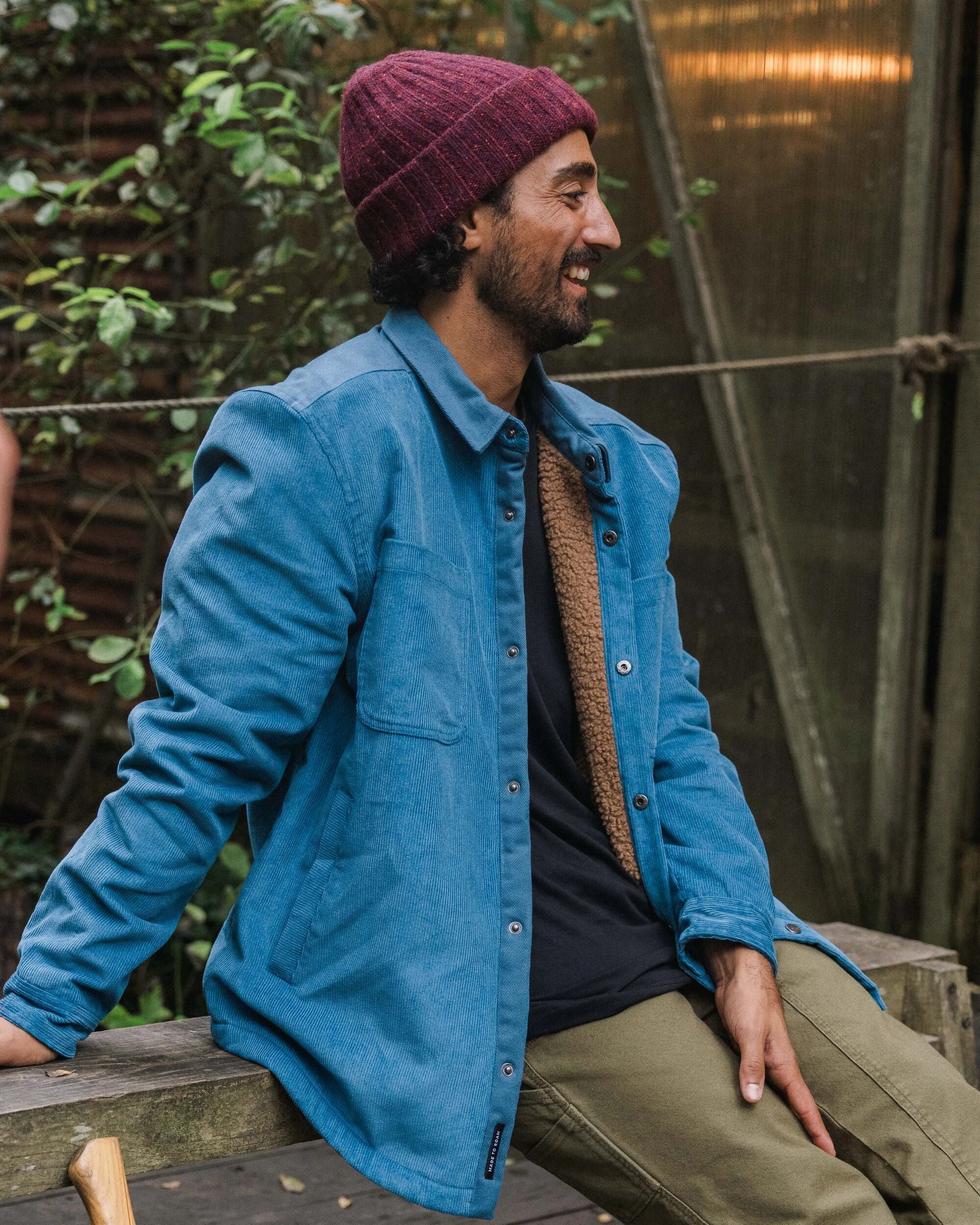 Kodiak Sherpa Lined Cord Overshirt - Blue Steel - Lifestyle