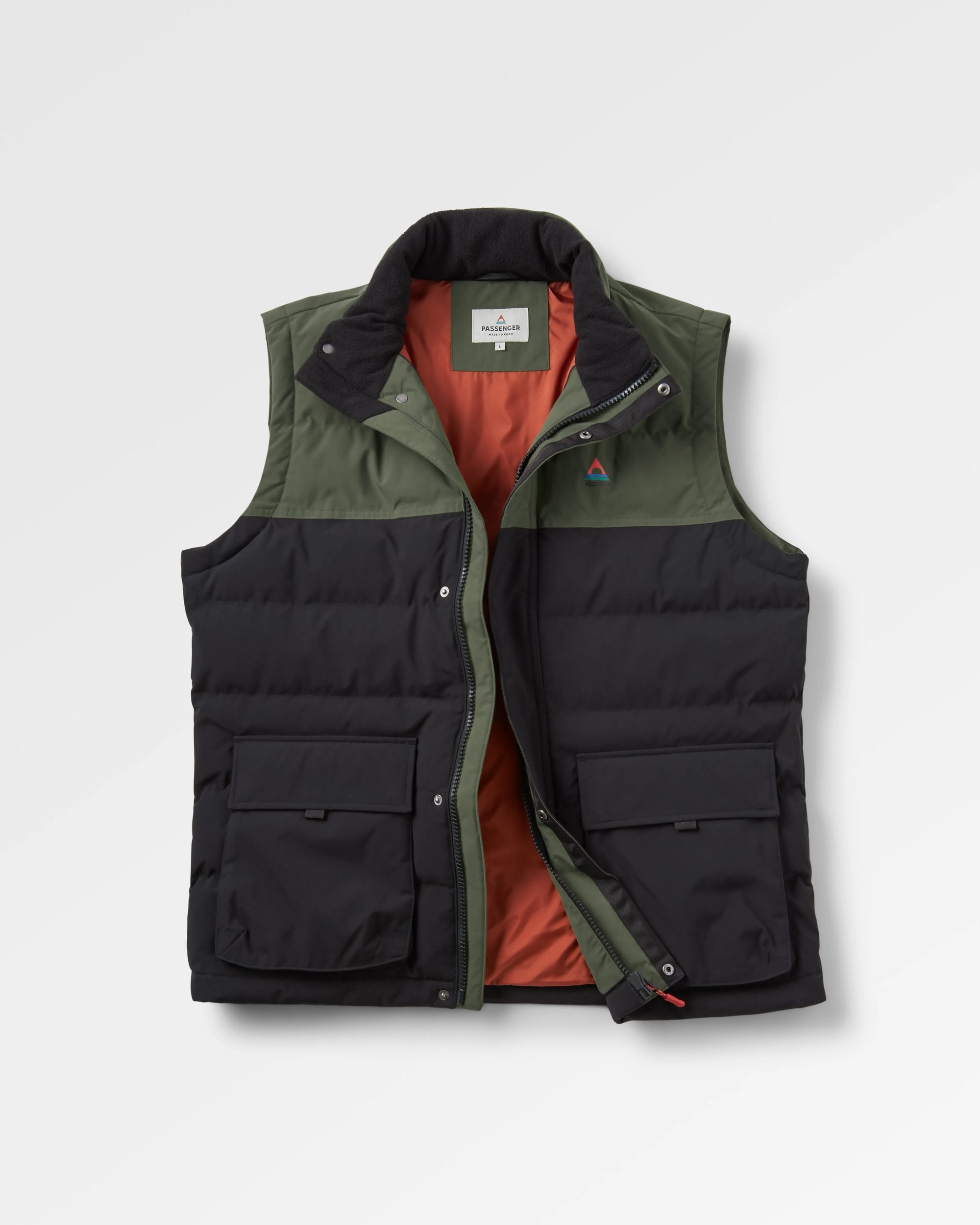 Baltic Recycled Insulated Gilet - Black/Khaki - Flatlay
