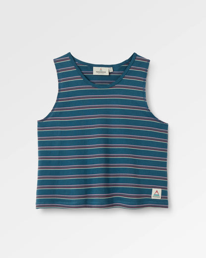 Retro Vibes Vest  - Dark Denim Stripe - Flatlay