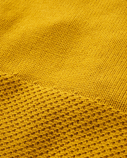 Cove Organic Cotton Knitted Jumper - Heritage Yellow - Flatlay