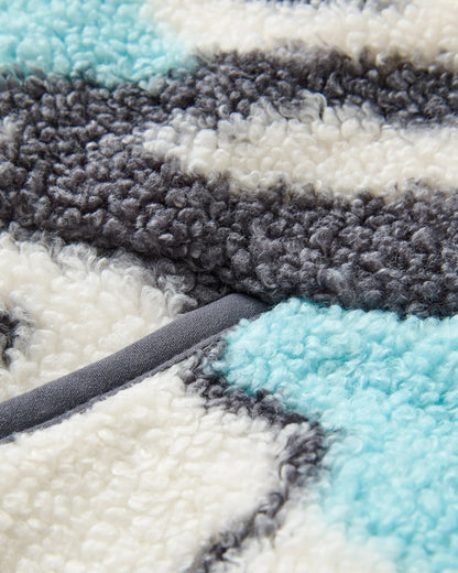 Ravi Recycled Sherpa Fleece - Abstract Trails Off White - Flatlay