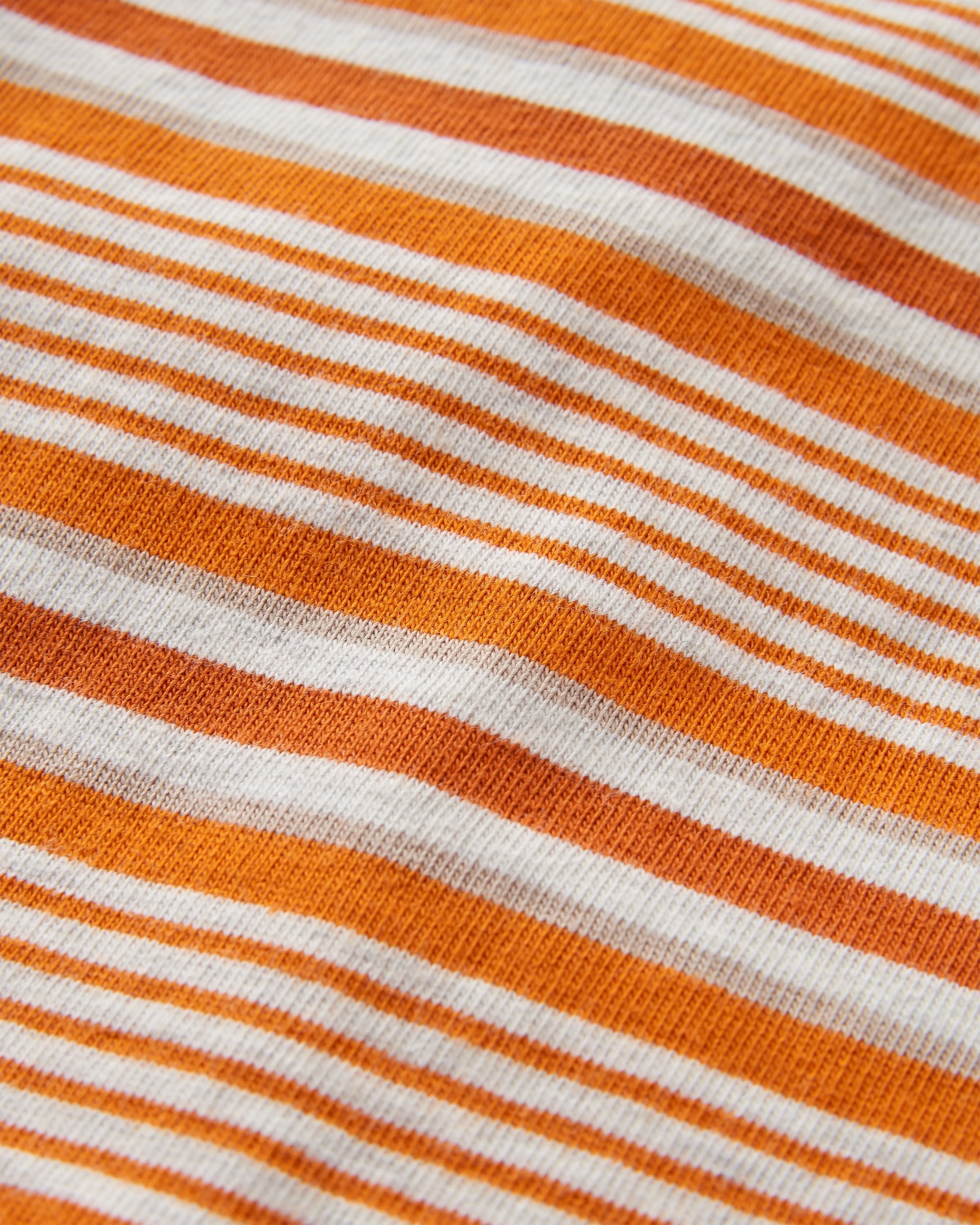 Retro Relaxed Fit T-Shirt - Sunrise Orange Stripe - Flatlay