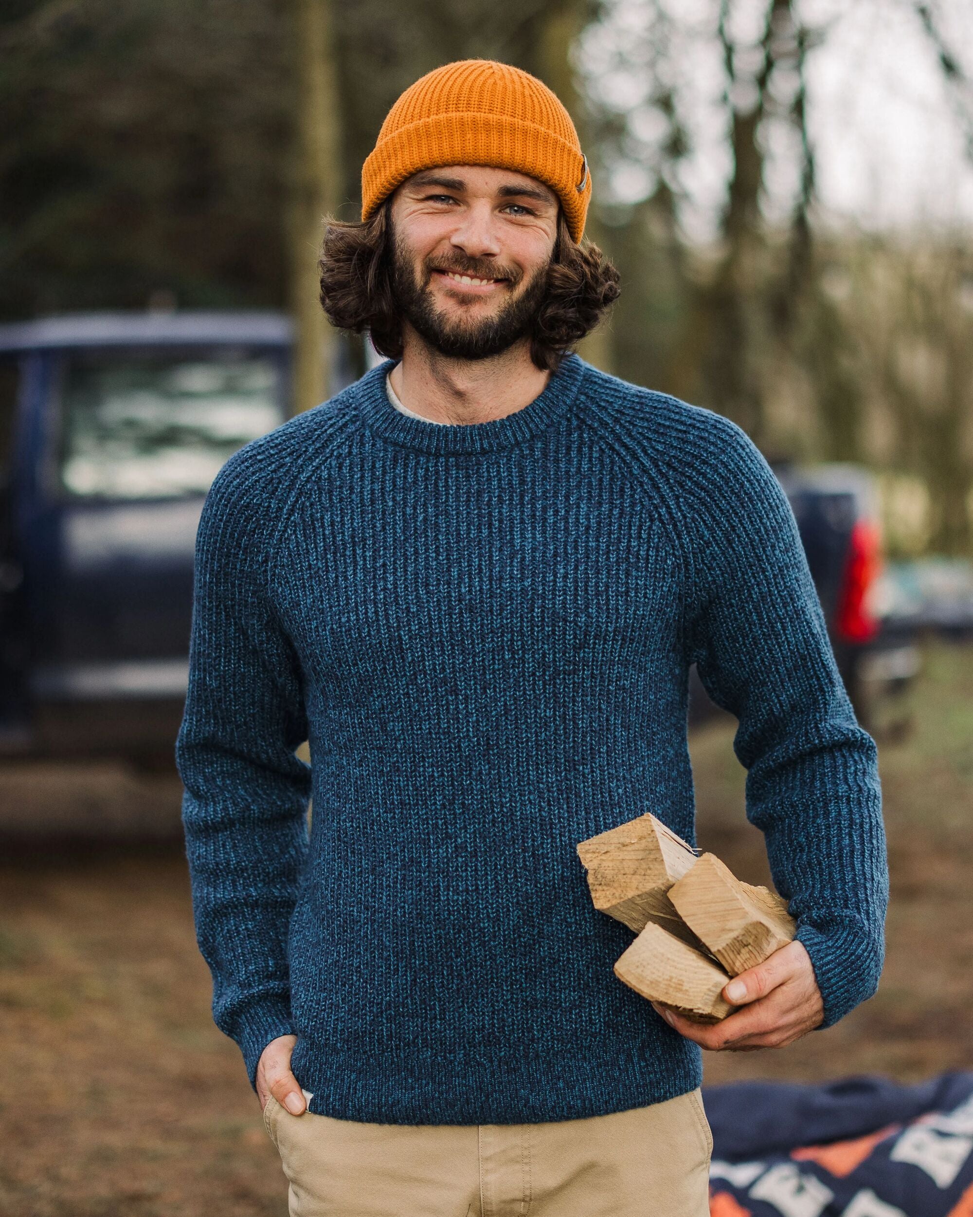 Fog Recycled Knitted Jumper - Rich Navy - Lifestyle