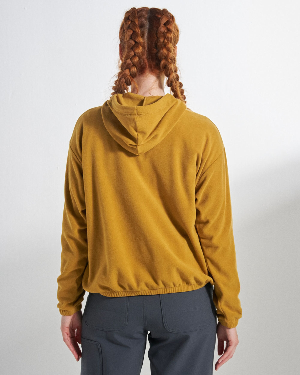 Ayla Micro Polartec® Hooded Fleece - Dusty Ochre - Studio Model