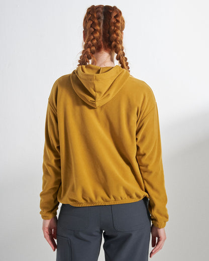 Ayla Micro Polartec® Hooded Fleece - Dusty Ochre - Studio Model
