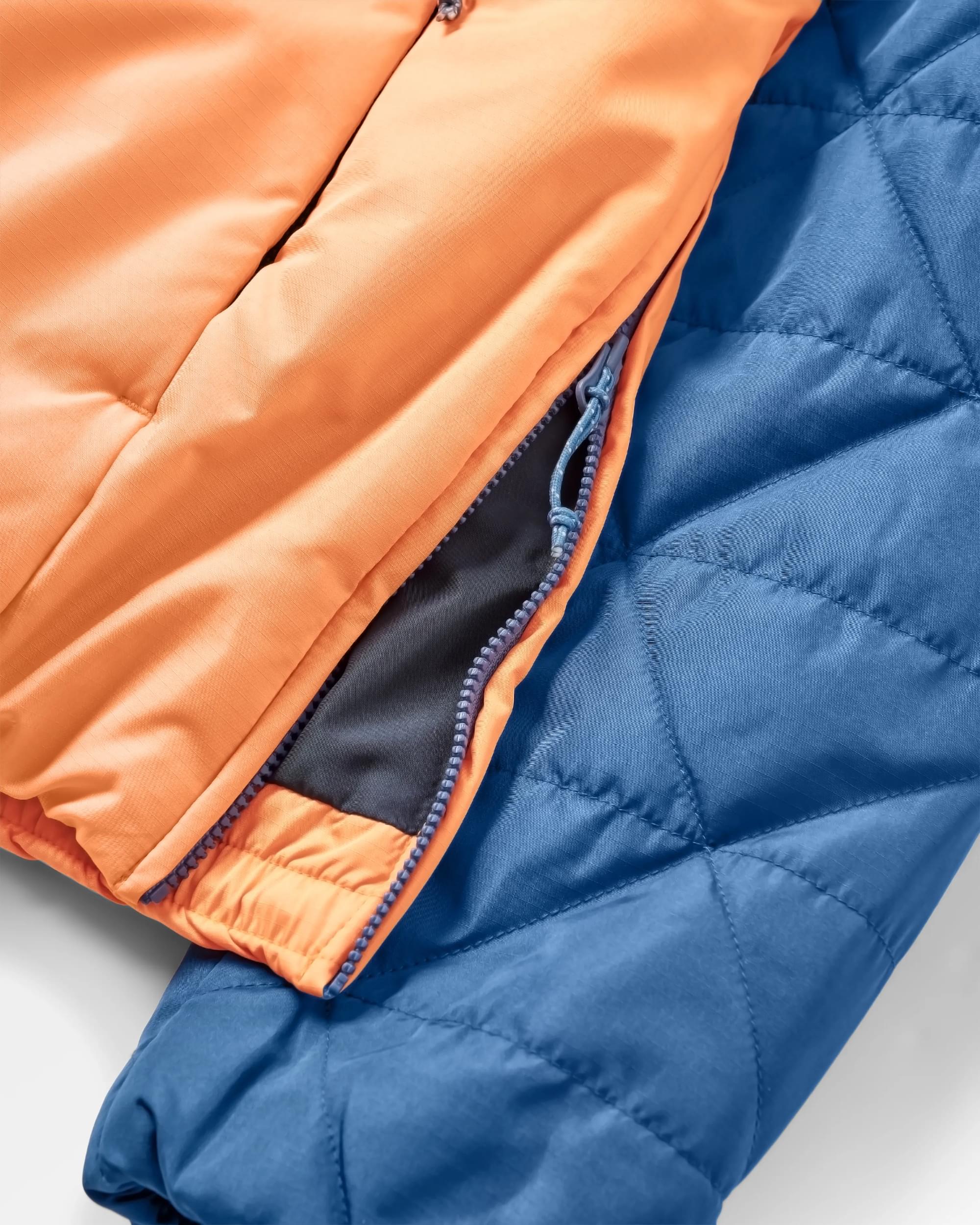 Trace Recycled Thermore® Insulated Jacket - Dark Denim/ Apricot - Flatlay