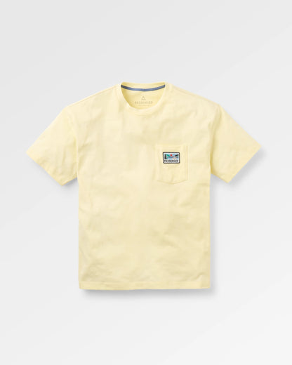 Roamer Patch Relaxed Fit T-Shirt - Pale Yellow - Flatlay