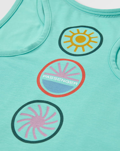 Chase The Light Active Vest - Aqua - Flatlay