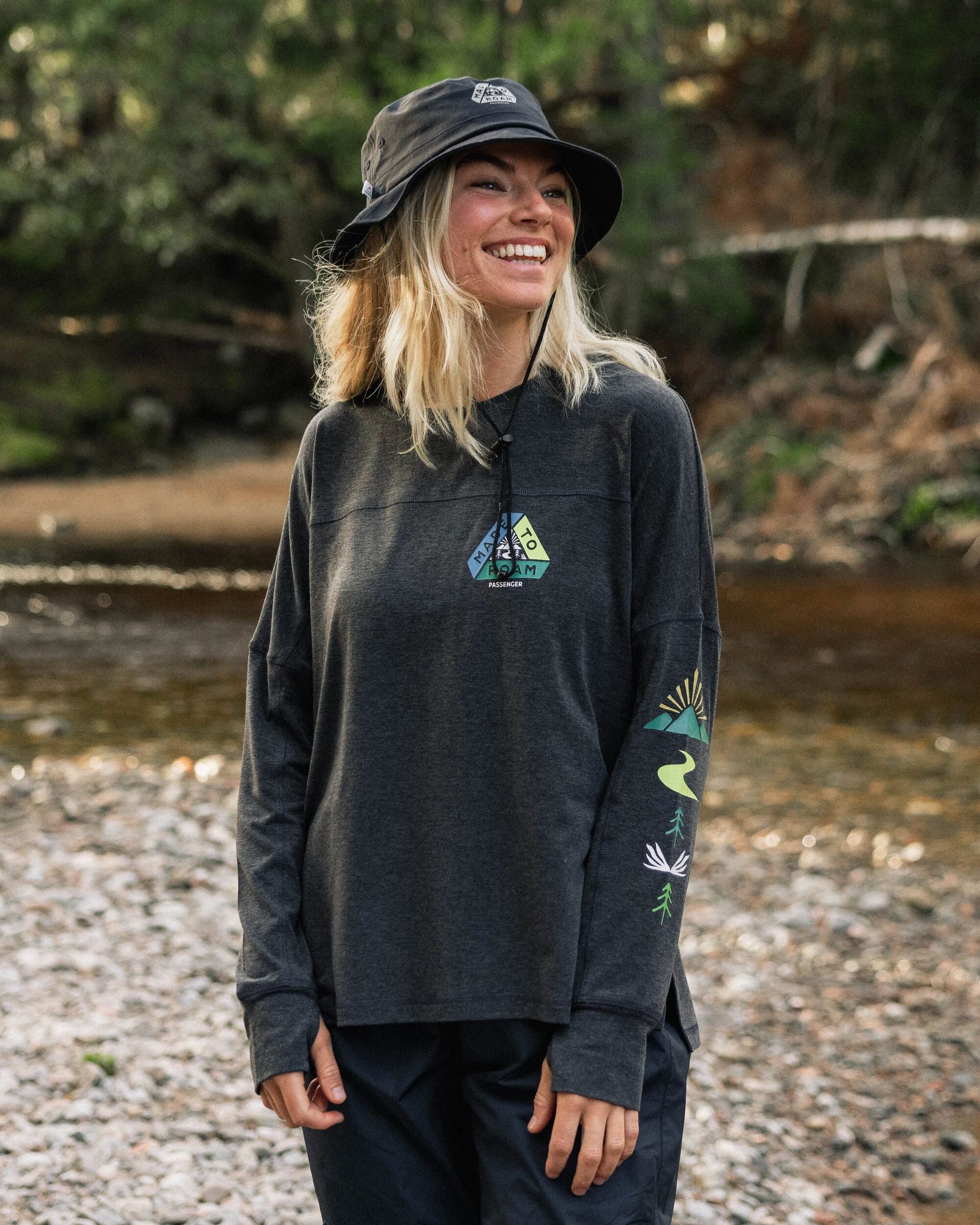 Sorrento Recycled Active LS T-Shirt - Black - Lifestyle