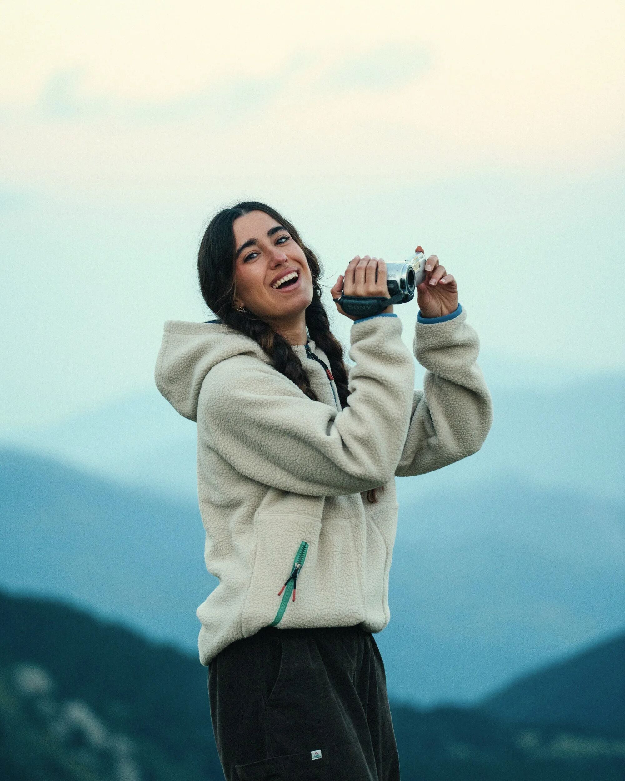 Maine 1/2 Zip Sherpa Fleece - Oatmeal - Lifestyle