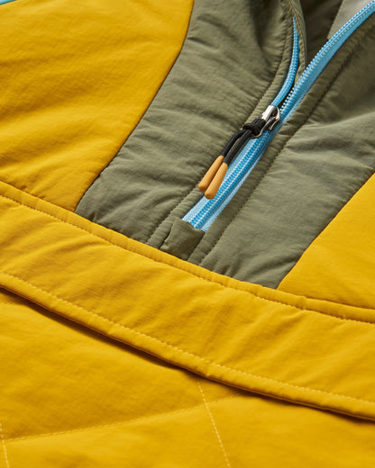 Ocean Recycled Insulated Anorak - Dusty Olive/Heritage Yellow - Flatlay