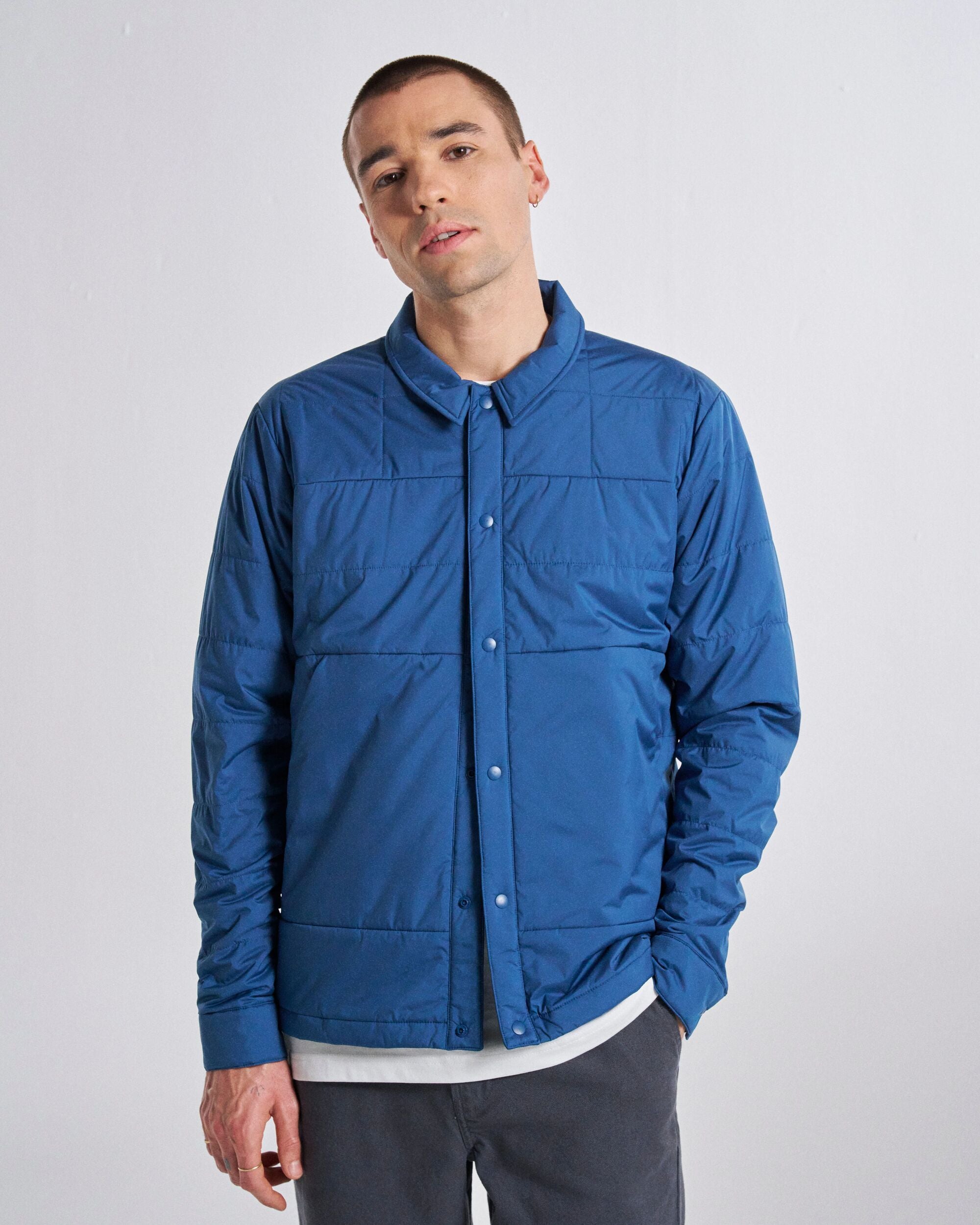 Vanlifer Insulated Overshirt - Dark Denim - Studio Model