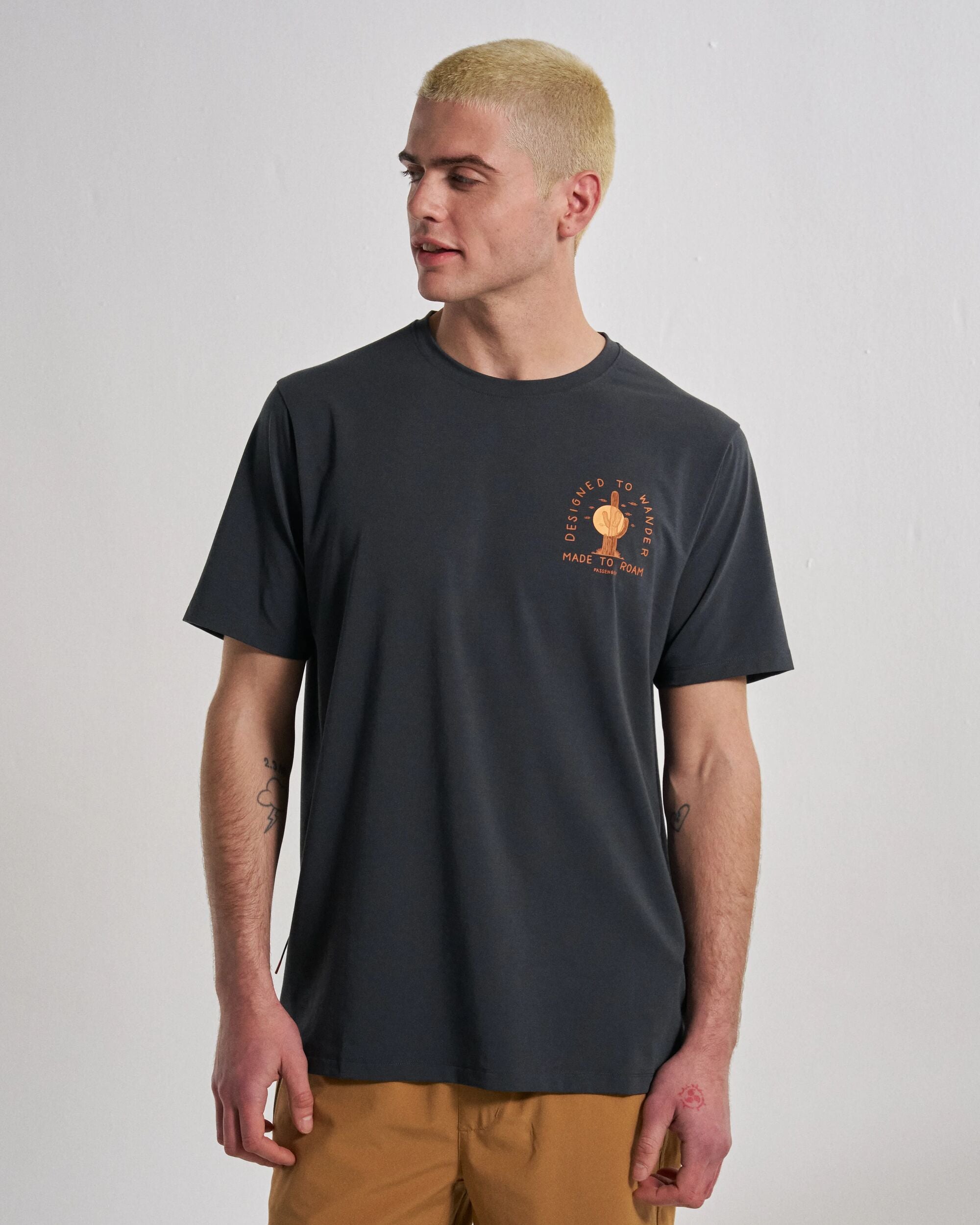 Ridescape Men's Active T-Shirt - Faded Black - Studio Model