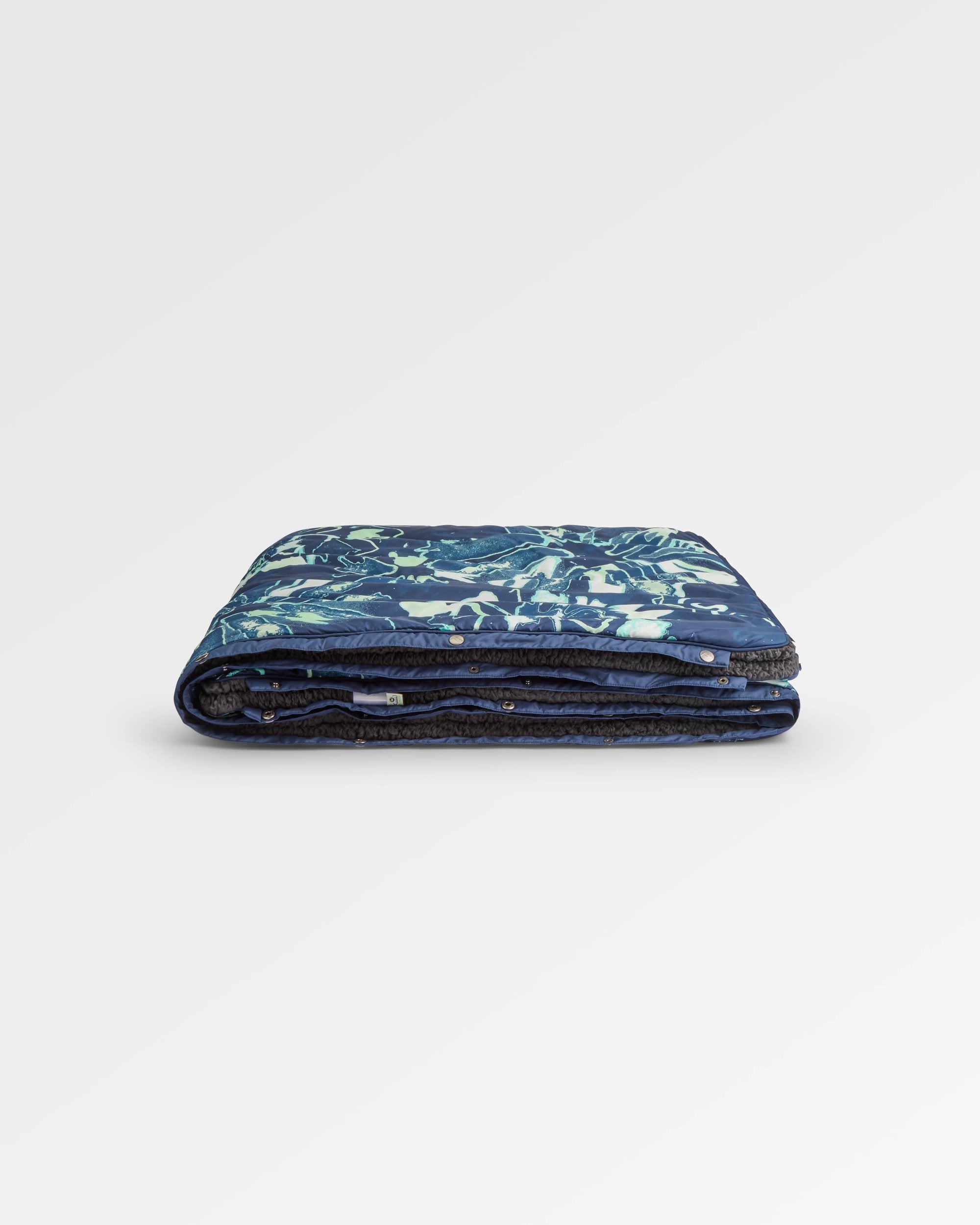 Cabin Recycled Sherpa Blanket - Frost Rich Navy - Flatlay
