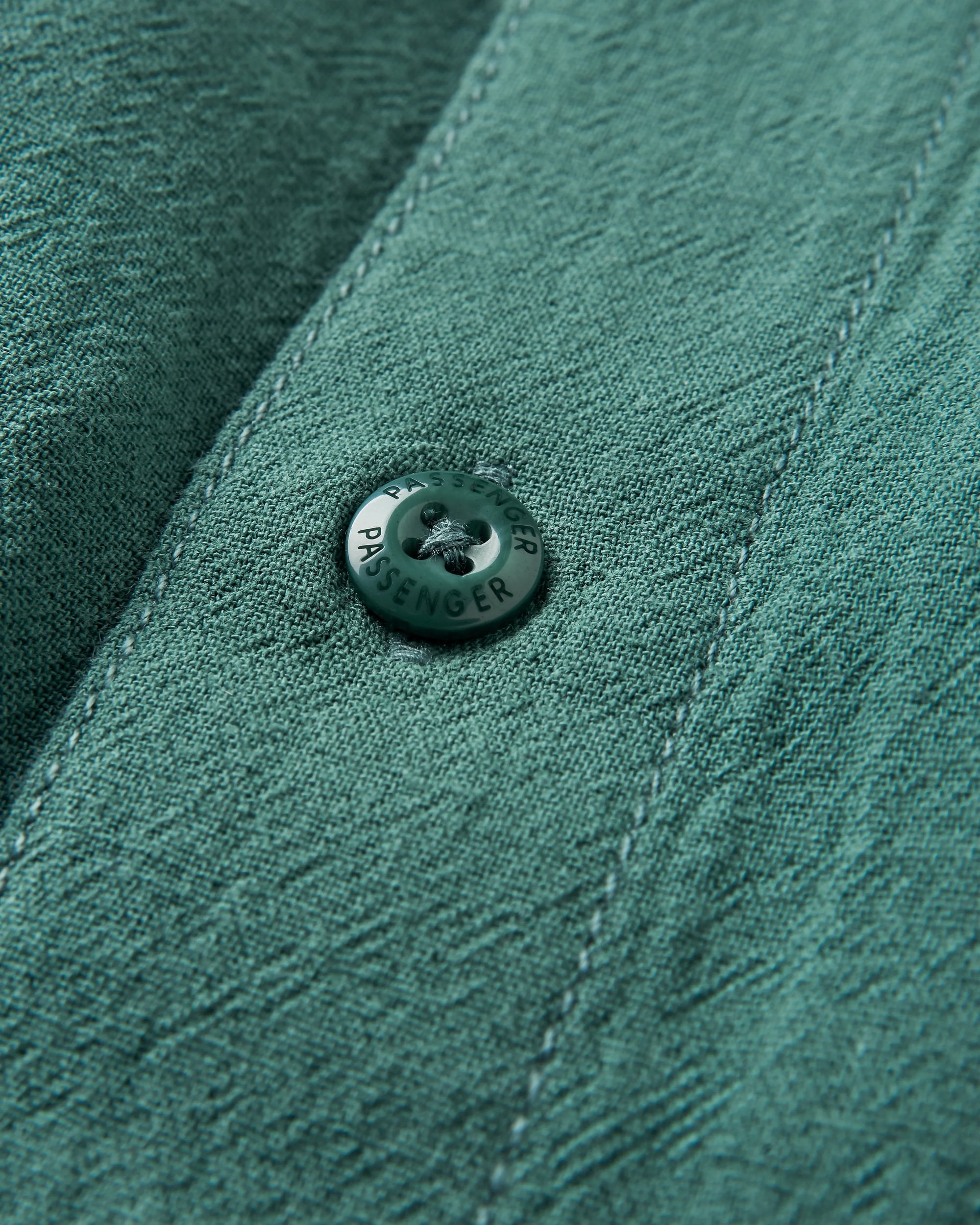 Arica Textured Organic Cotton Shirt - Deep Ocean - Flatlay