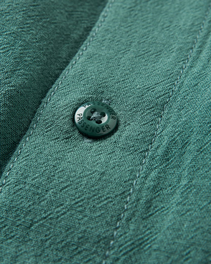 Arica Textured Organic Cotton Shirt - Deep Ocean - Flatlay