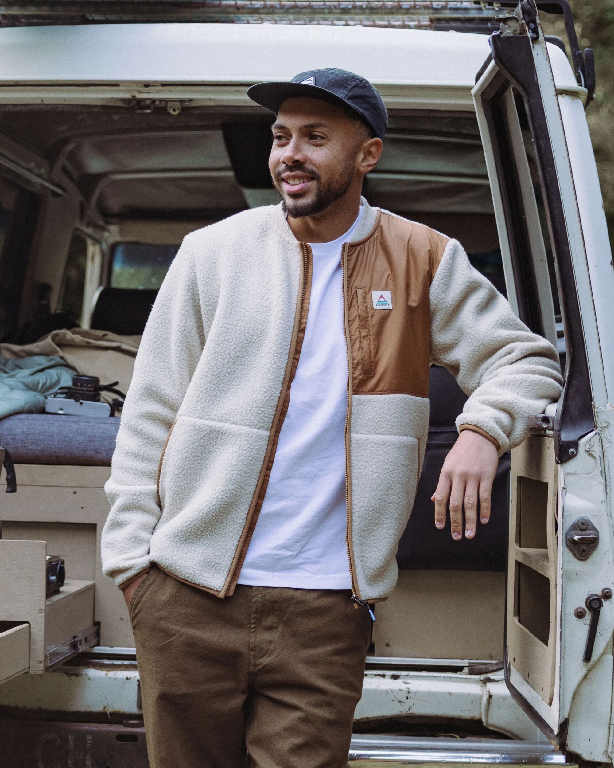Reconnect Recycled Sherpa Fleece - Oatmeal - Lifestyle