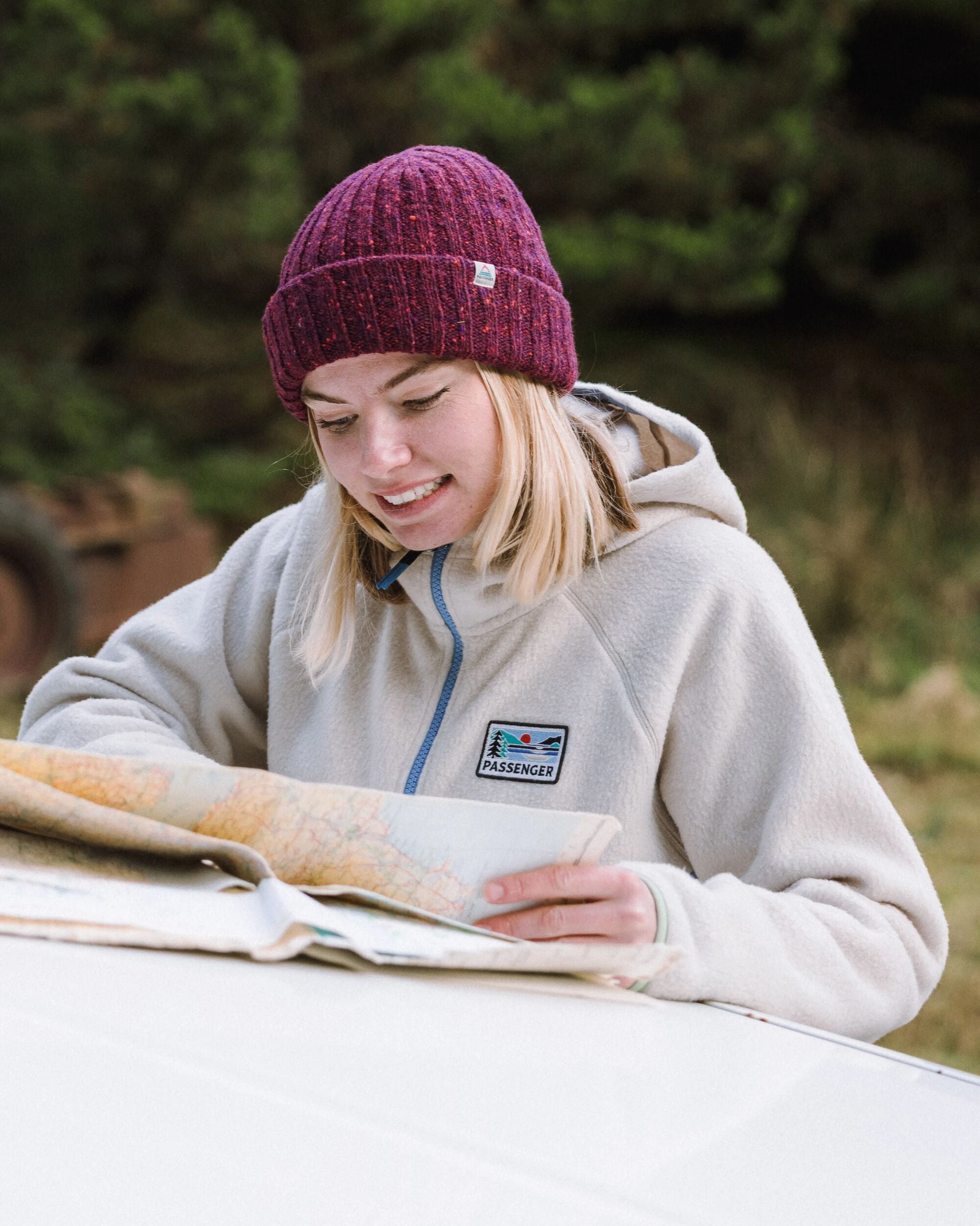 North Coast Vista Full Zip Recycled Sherpa Fleece - Oatmeal - Lifestyle