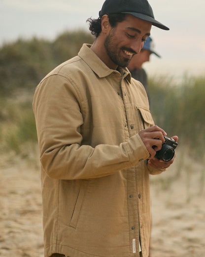 Taranaki Canvas Quilted Overshirt - Stone - Lifestyle