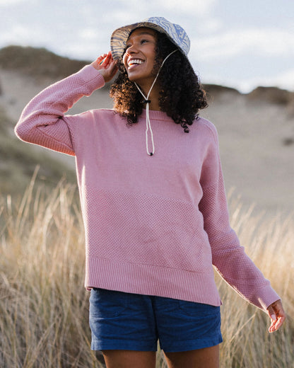 Cove Organic Cotton Knitted Jumper - Pink Haze - Lifestyle