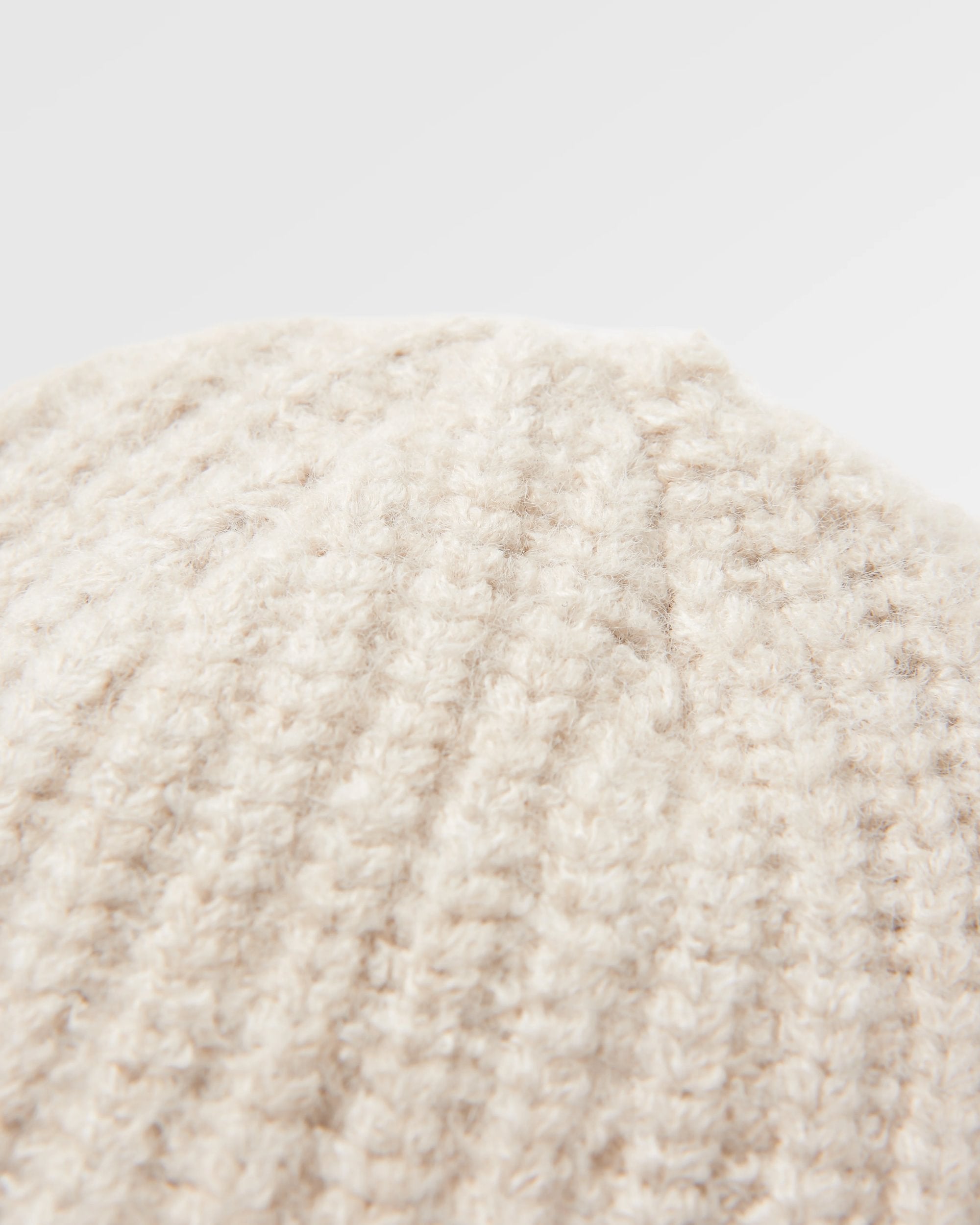 Redwood Fleece Lined Recycled Beanie - Vintage White - Flatlay