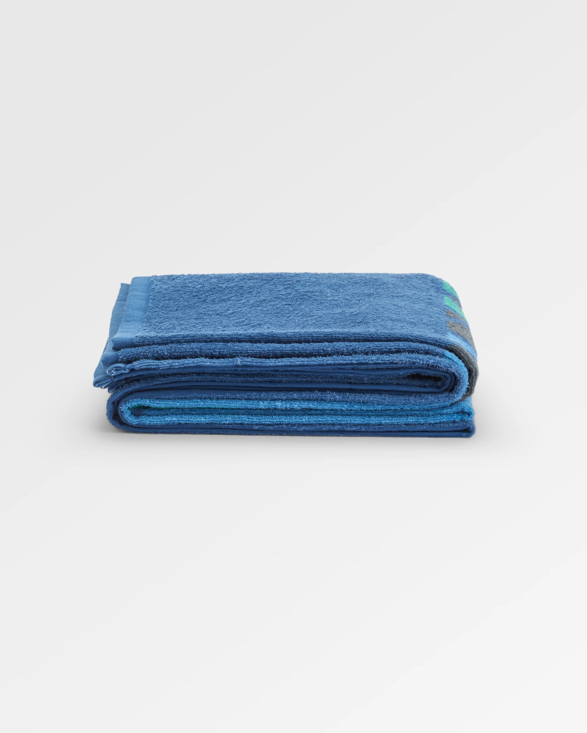 Tideline Organic Cotton Beach Towel - Dark Denim - Flatlay