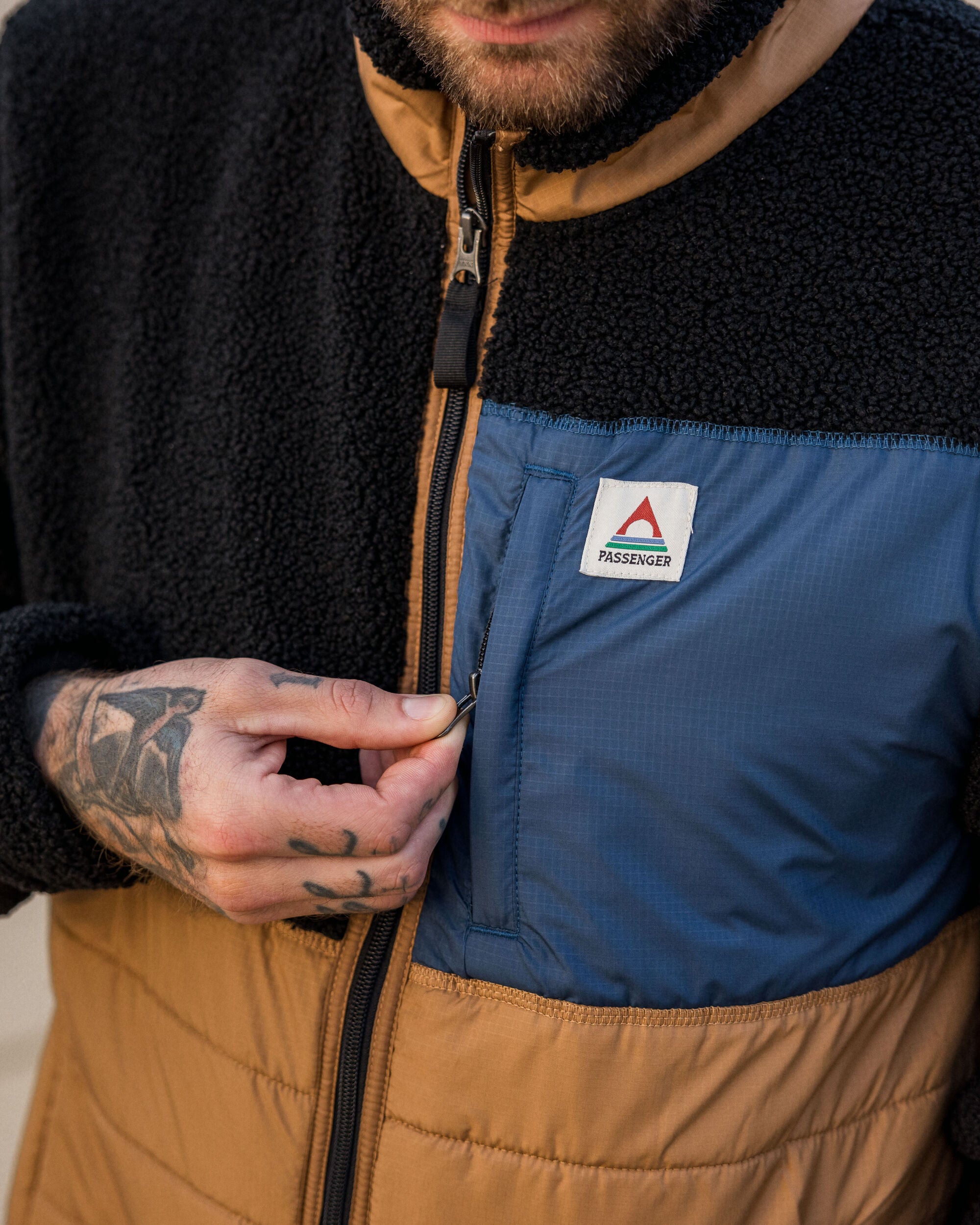 Born Explorer Recycled Polar-Lined Sherpa Fleece - Black - Lifestyle