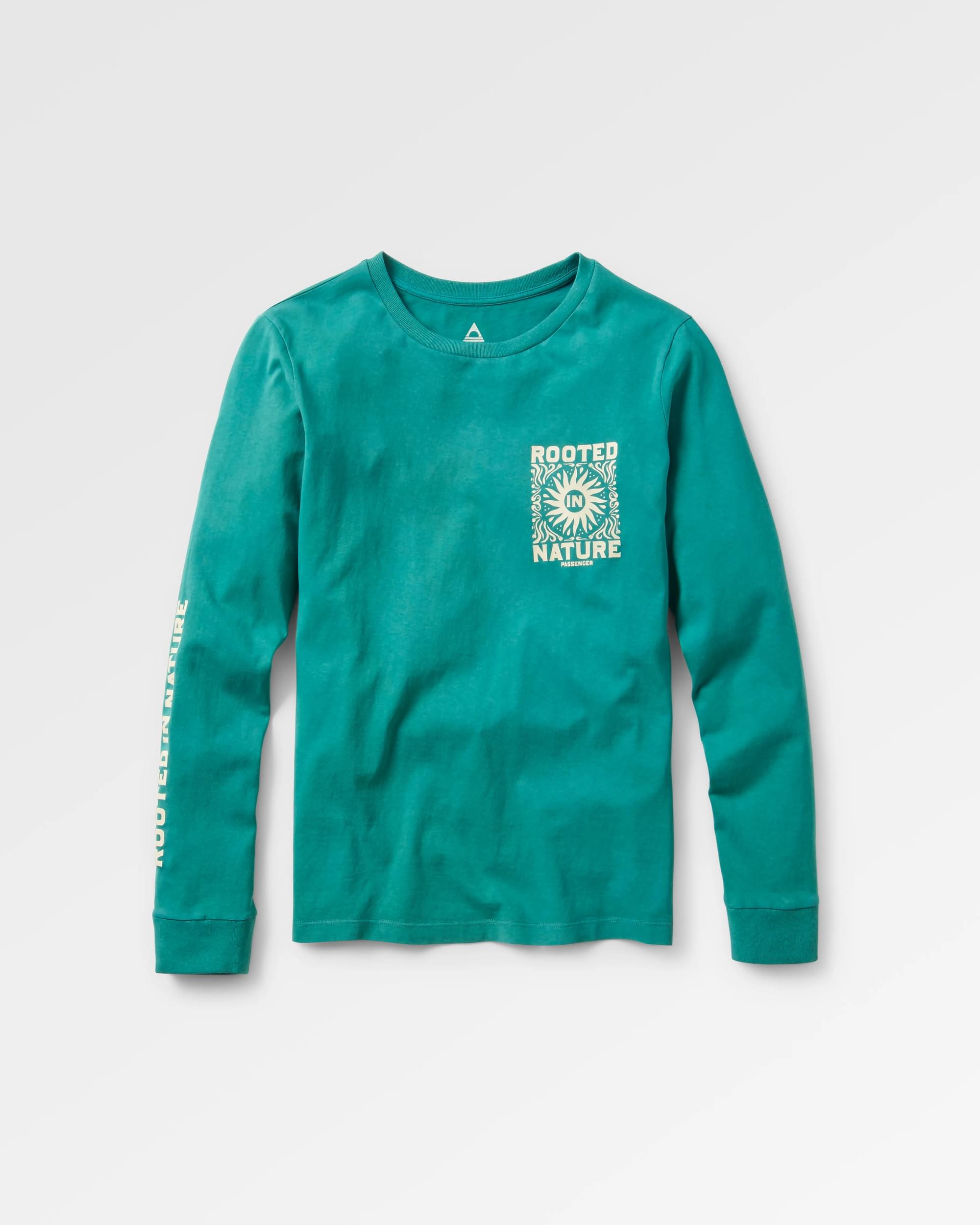 Rooted In Nature LS T-Shirt - Blue Sea - Flatlay