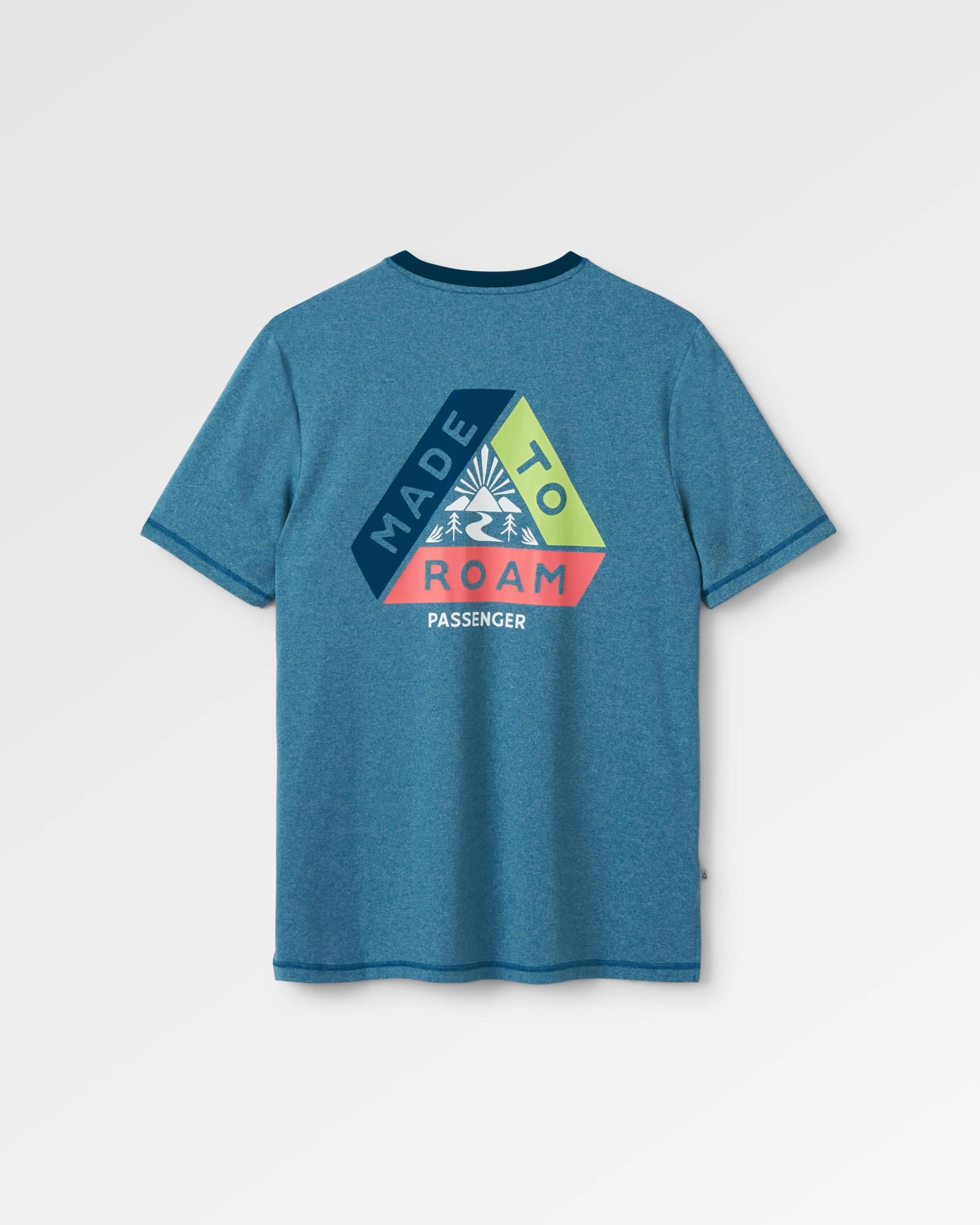 Classic Active Recycled T-Shirt - Blue Steel Marl - Flatlay