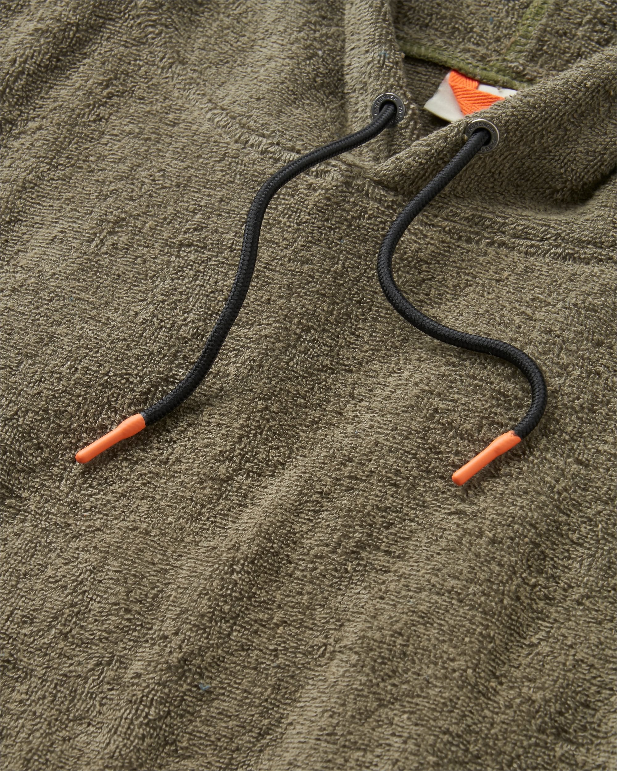 Shoreline Cotton Towel Poncho - Dusty Olive/Charcoal - Flatlay