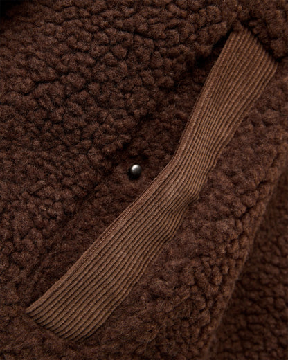 Tawny Deep-Pile Sherpa Fleece - Chestnut - Flatlay