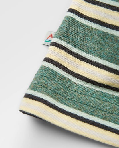 Retro Relaxed Fit T-Shirt - Deep Ocean Multi Stripe - Flatlay