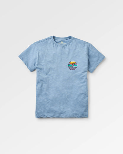 Laidback Recycled Cotton T-Shirt - Faded Denim - Flatlay