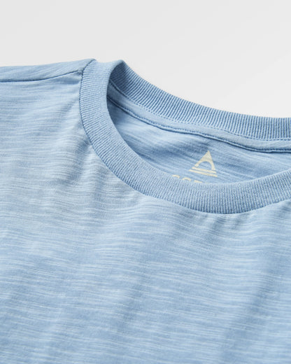 Laidback Recycled Cotton T-Shirt - Faded Denim - Flatlay