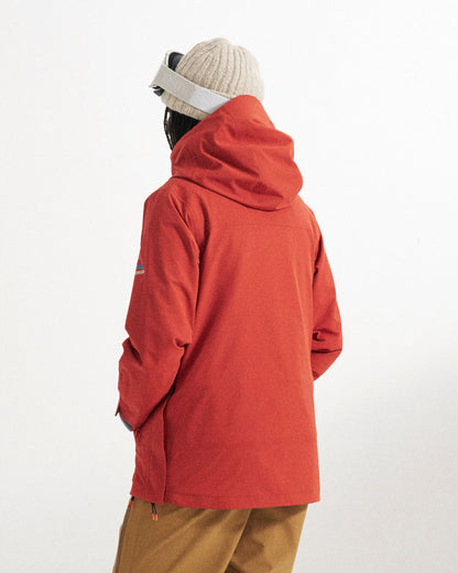 Snowscape Women's Recycled Anorak - Red Ochre - Studio Model