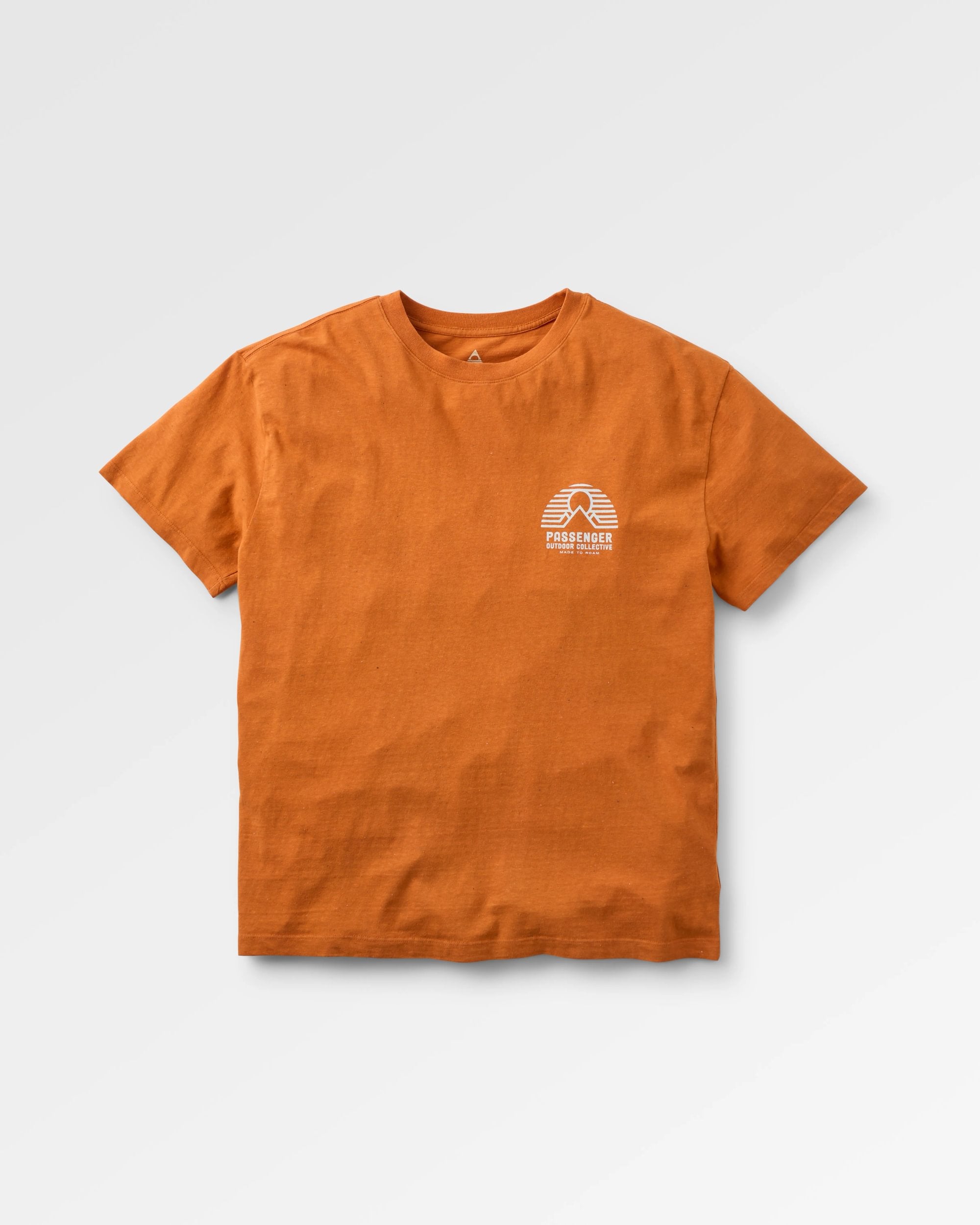 Elbio Recycled Relaxed Fit T-Shirt - Sunset Orange Marl - Flatlay