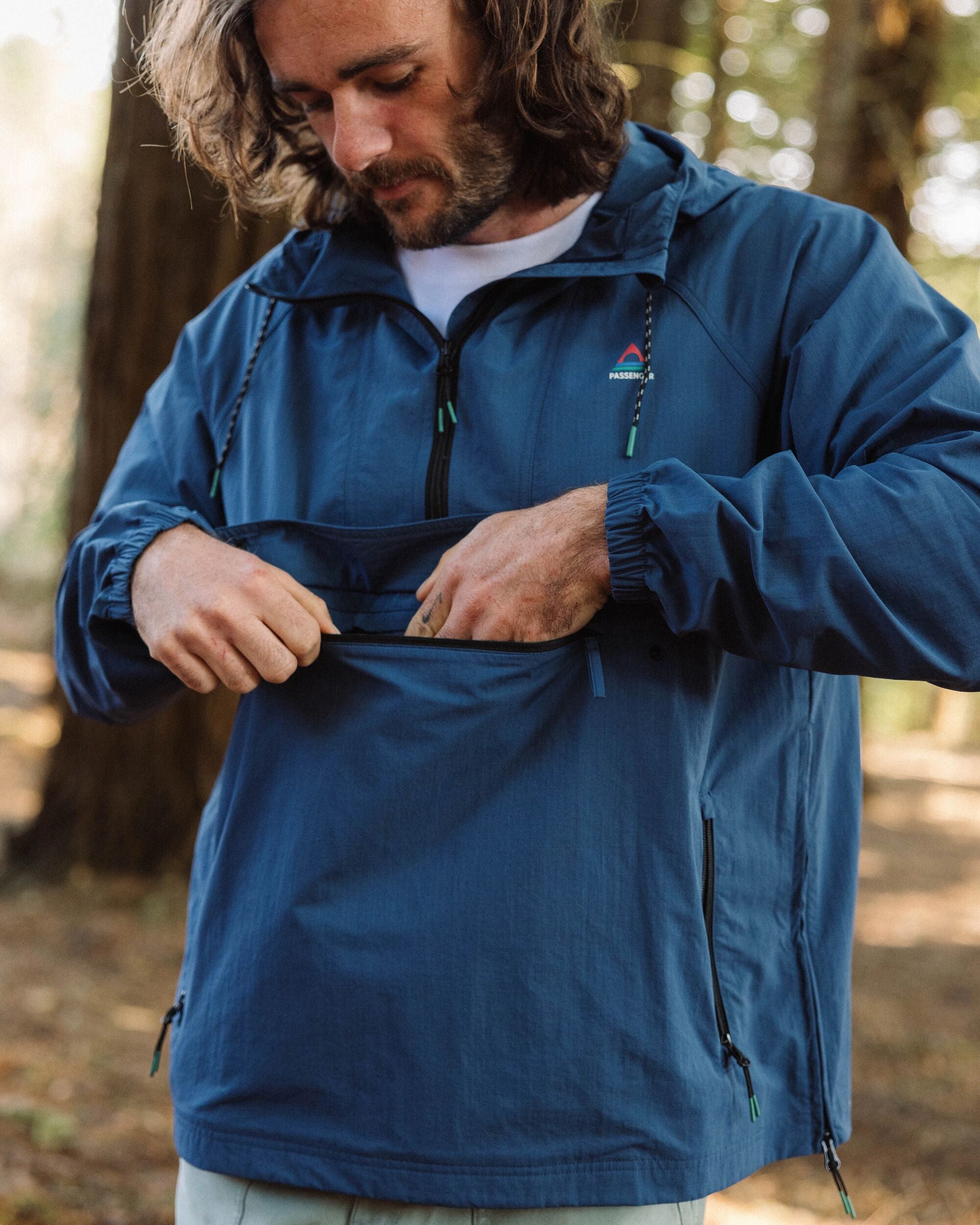 Seek Out Water Resistant Anorak - Dark Denim - Lifestyle